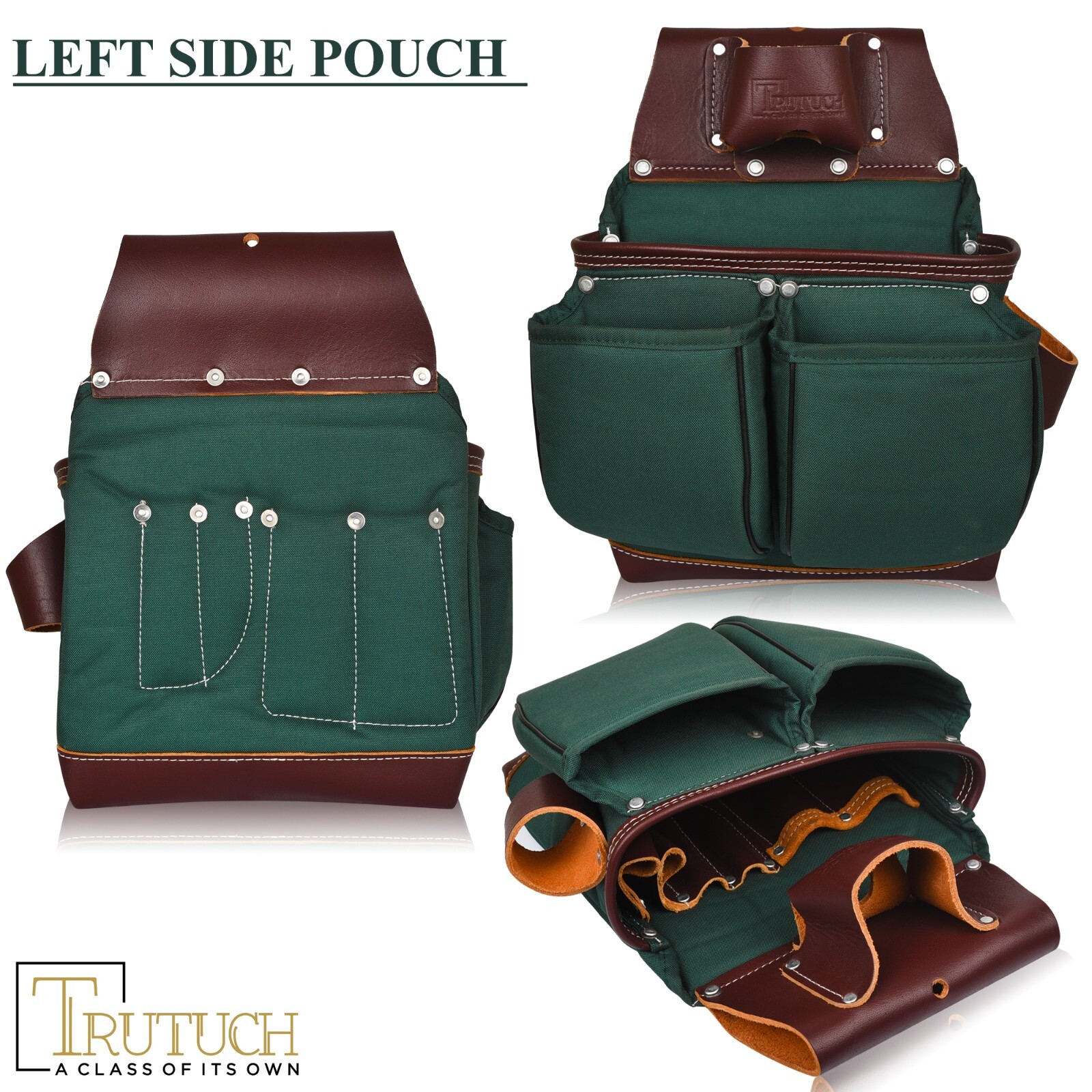 TRUTUCH Nylon and Leather Tool Belt | Framing Tool Bags | Nylon Tool Pouch