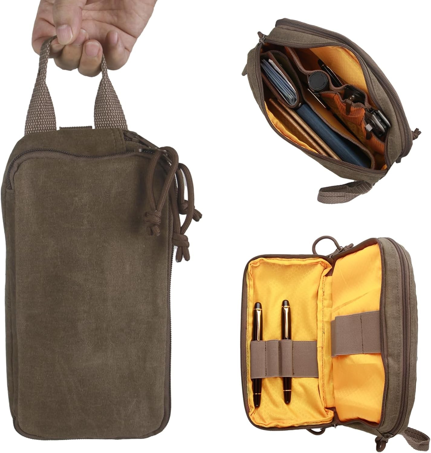 Multipurpose EDC Pouch Pen Case, Waxed Canvas EDC Bag, Small Tool Bag Pen Pou