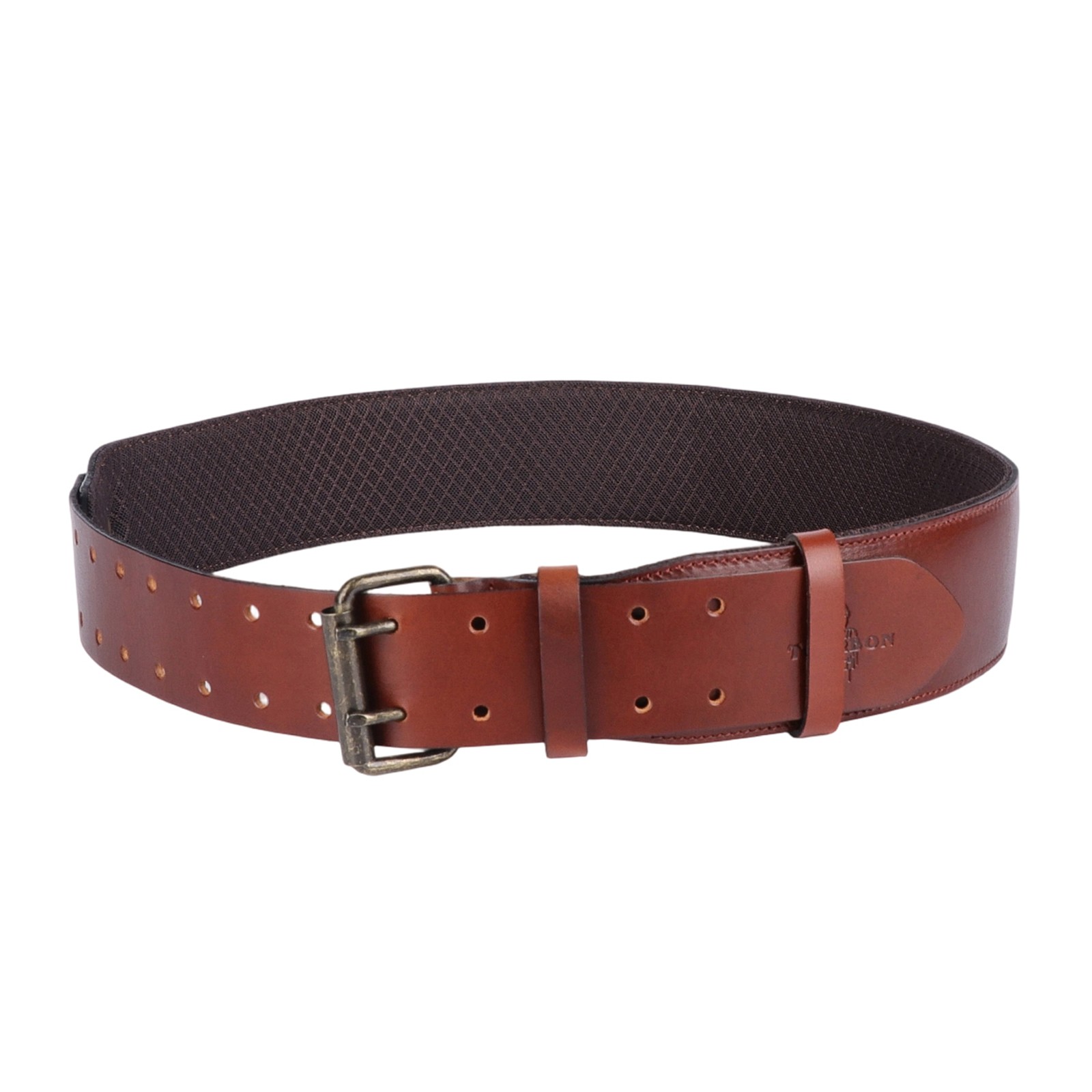 TOURBON Leather 2in Wide Men Tool Belt Rig Holster Belt Double Pin Roller Buckle