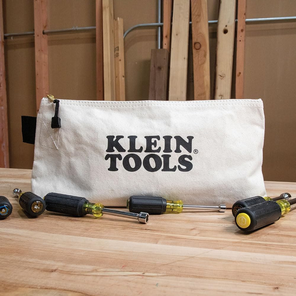 KLEIN TOOLS 62042 16-Inch Zipper Bag, Extra Long, No. 10 Canvas, Heavy Duty Tool