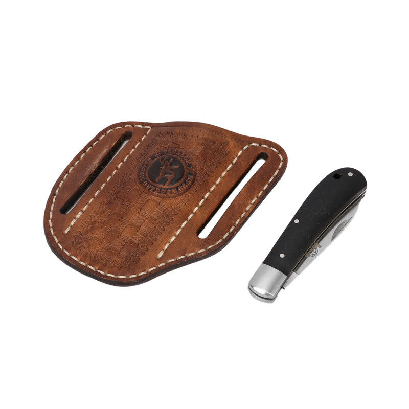 TOURBON Camping Tool Belt Sheath Leather Folding Knife Pocket Storage Holster
