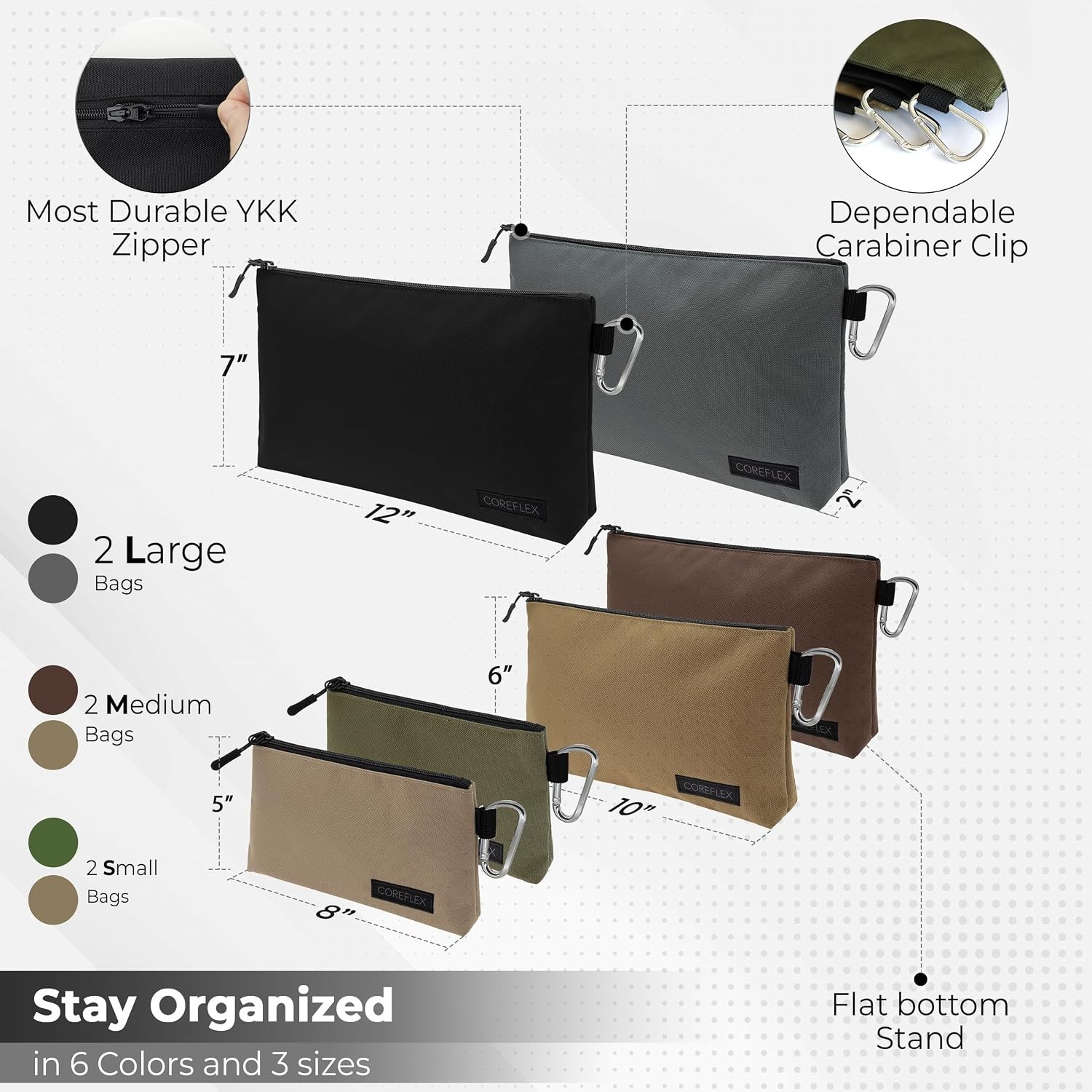 Multipurpose Zipper Tool Pouch Combo