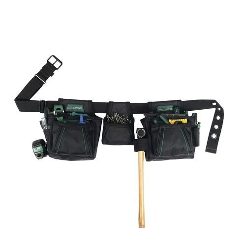 12 Pocket Handyman Poly Tool Belt Steel Hammer Holder Utility Pouch Storage