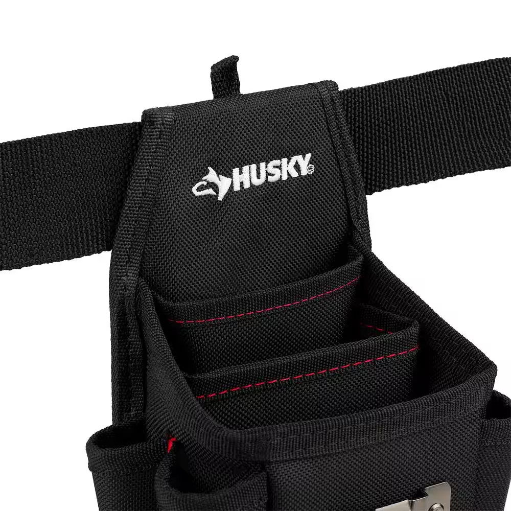 6.7 In. Black 3-Pocket Utility Tool Belt Pouch