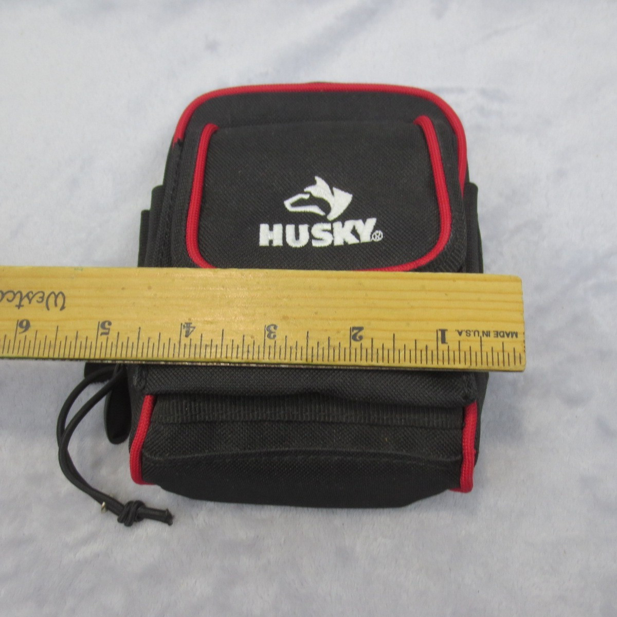 Husky Clip-on Tool Belt Zipper Pouch with Clip 6×4 In Water Resistant Heavy Duty