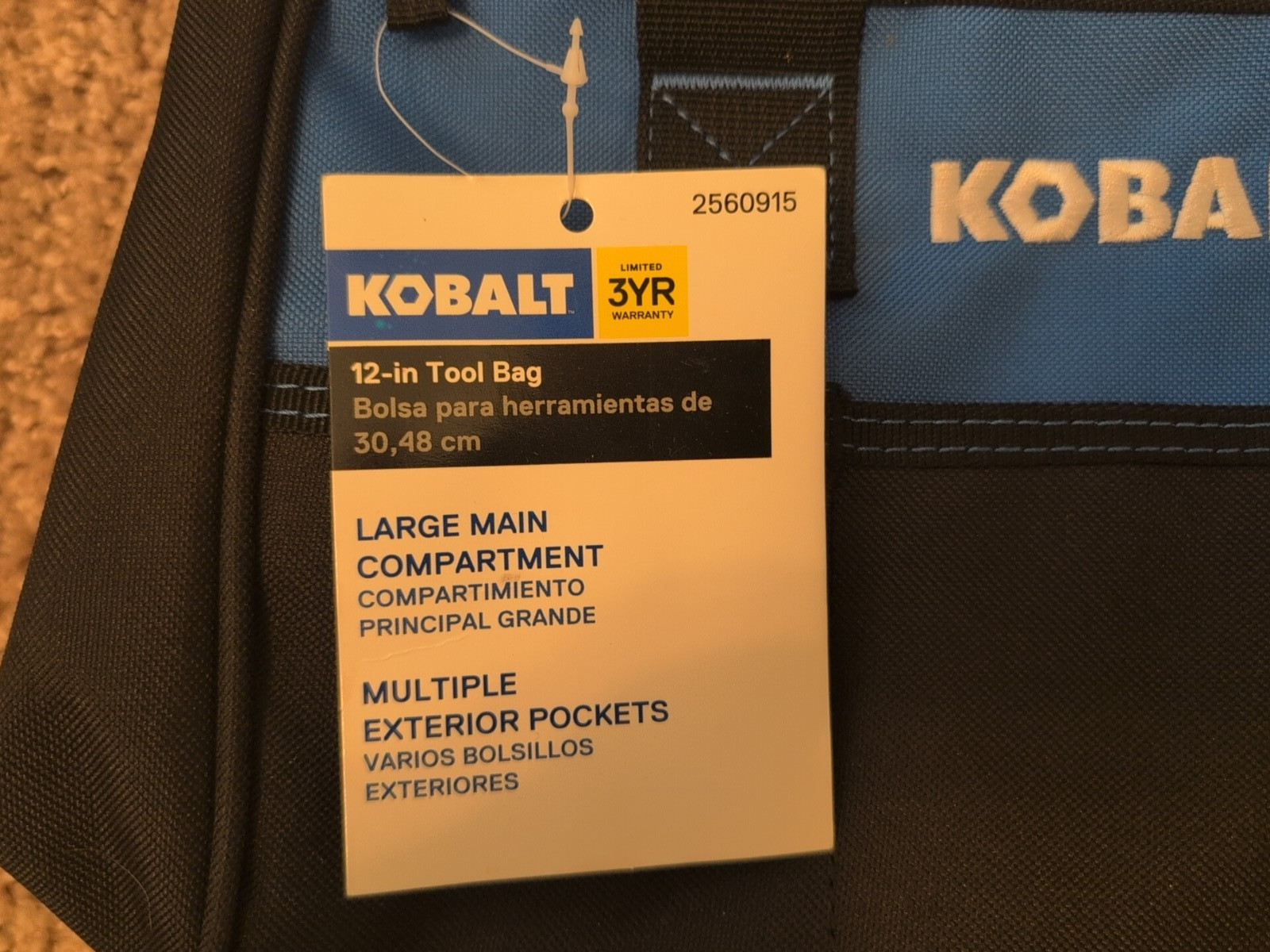 12″ Kobalt Black/blue Polyester 12-in W x 7-in D x 9-in L Tool bag – tool bag