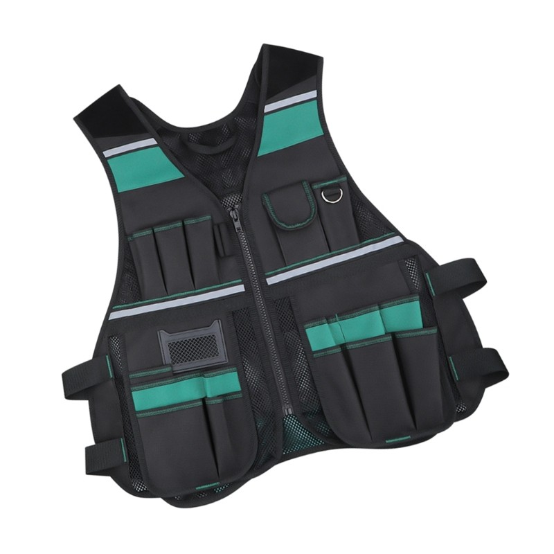 Sturdy Adjustable Workwear Vest For Men With 17 Pockets Ideal For Construction