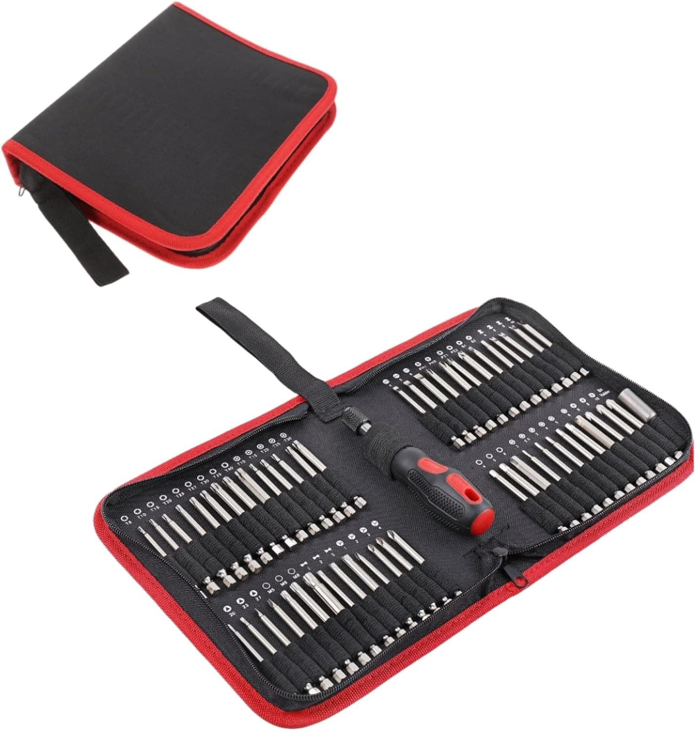 BLIRITEL Drill Bit Organizer Bag, Oxford Tool Case Holds 55 Bits, Portable Small