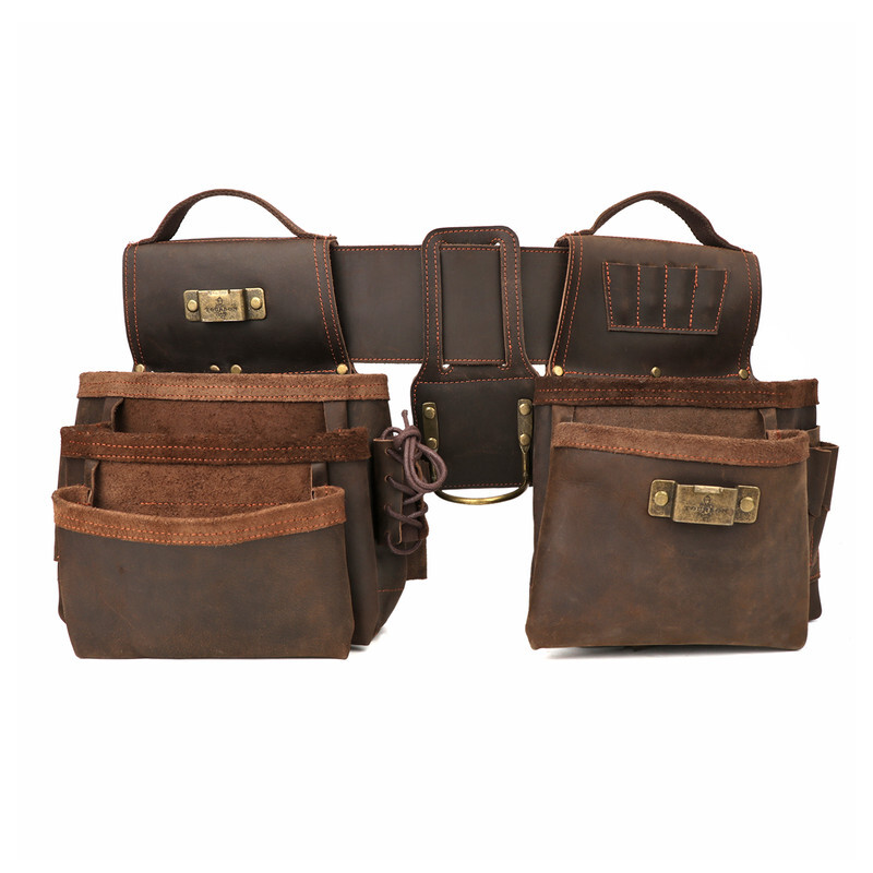 TOURBON Leather Heavy Duty Tools Storage Belt Pouch Electricians Carpenter Gift