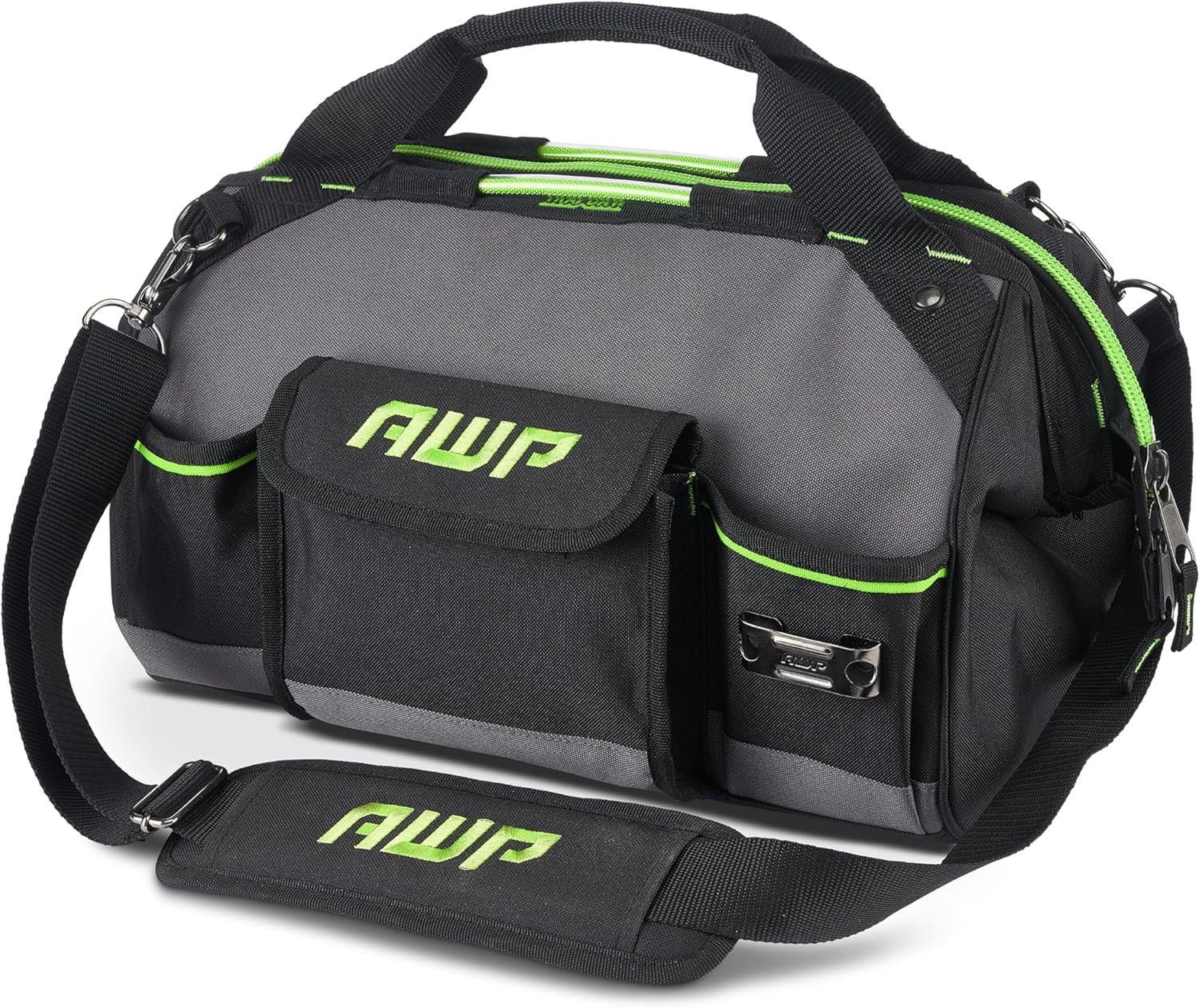AWP Premium Durable Tool Bag Tote for Professionals and Contractors, Black