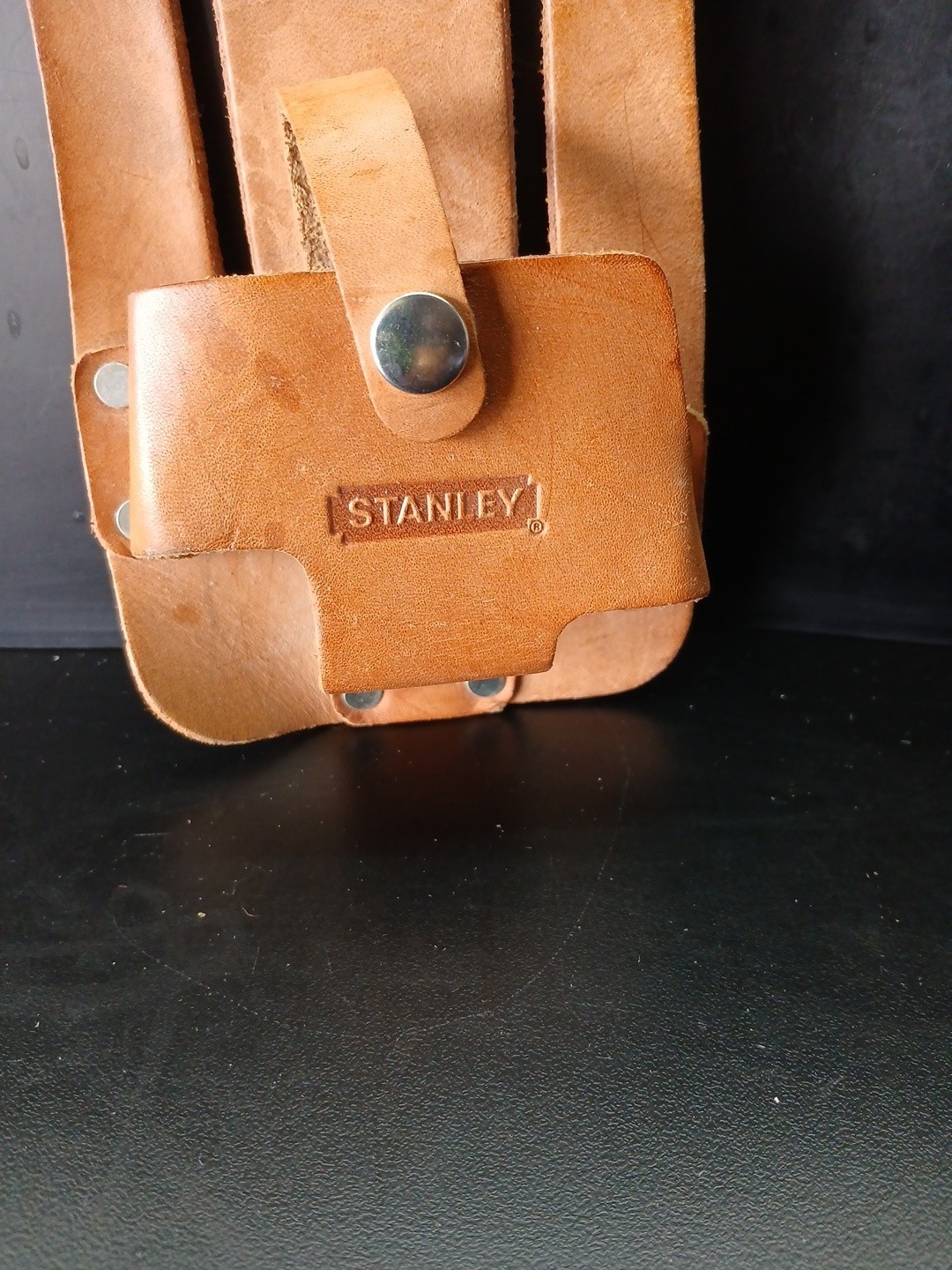 Stanley Leather Measuring Tape Holder Tool Belt Holster Only-Vintage