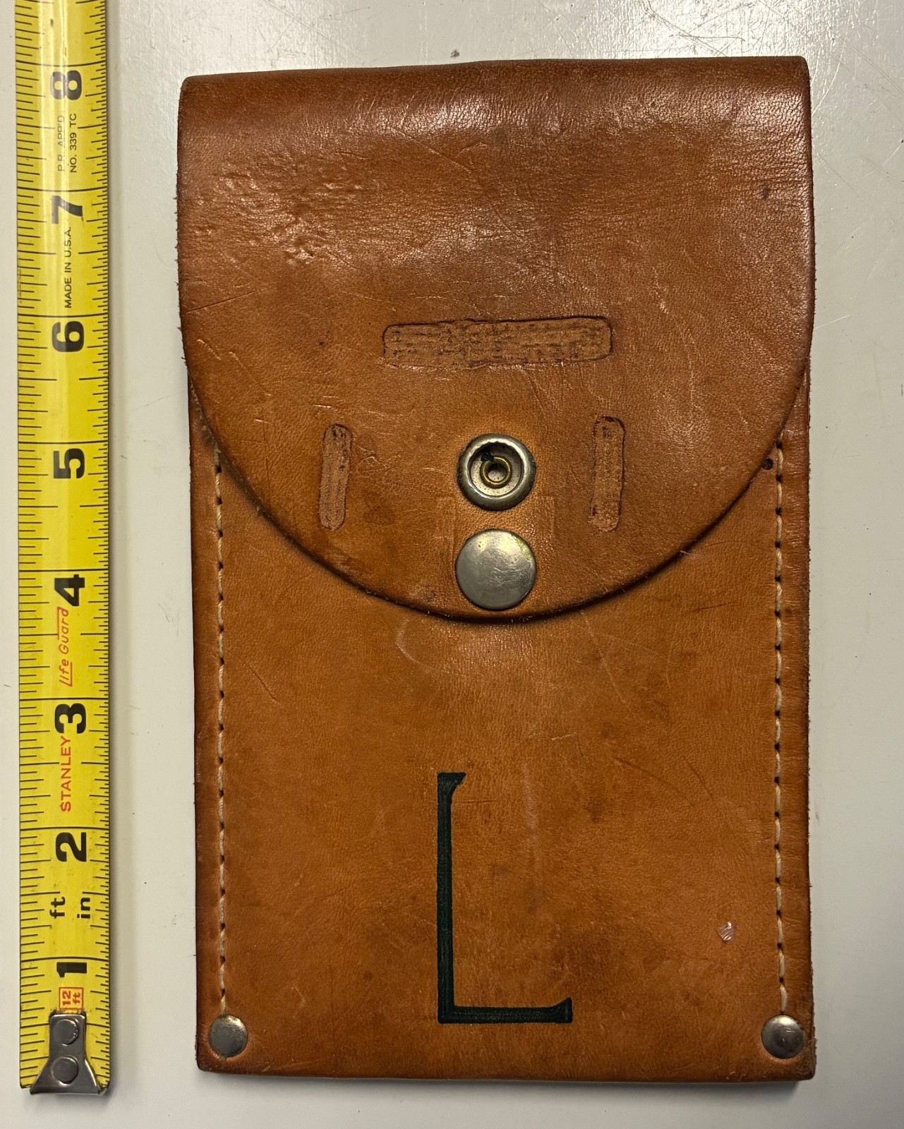 Vintage Leather Lineman Utility Belt Tool Pouch Holster Snap Closure 7.5″