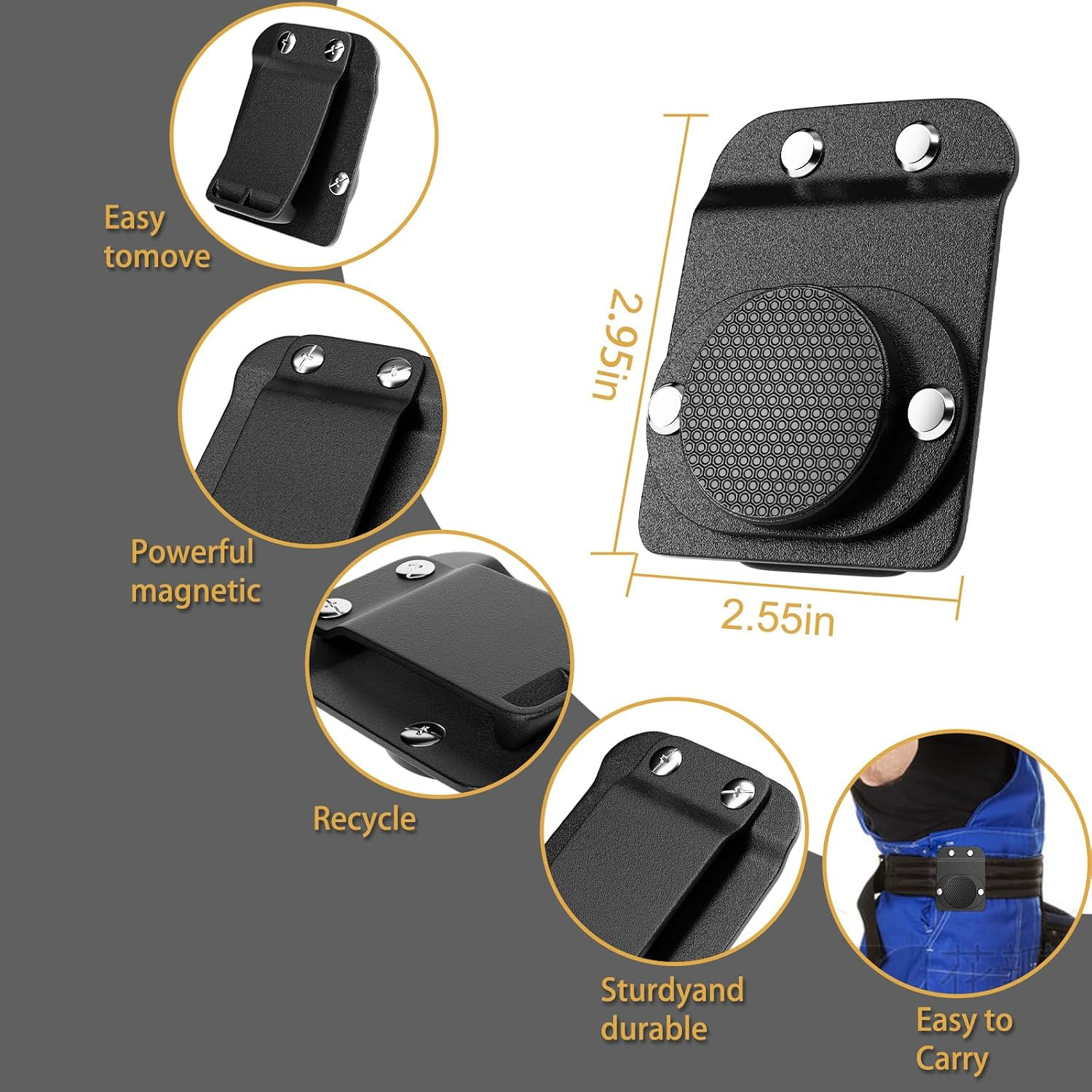 Magnetic Tool Holder Super Strong Tool Holster, Magnet Belt Clip Neodymium