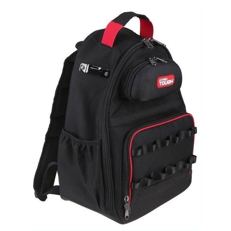 Portable Tool Backpack W/ 20 Pockets External Tape Measure Clip Padded Straps US