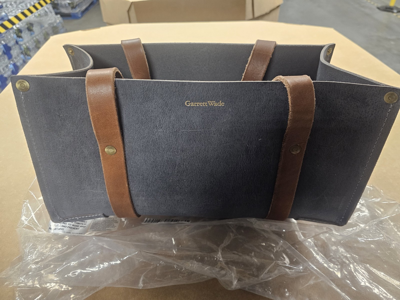 Garrett Wade Portable Tan Buffalo Hide Leather Tool Bag Carryall