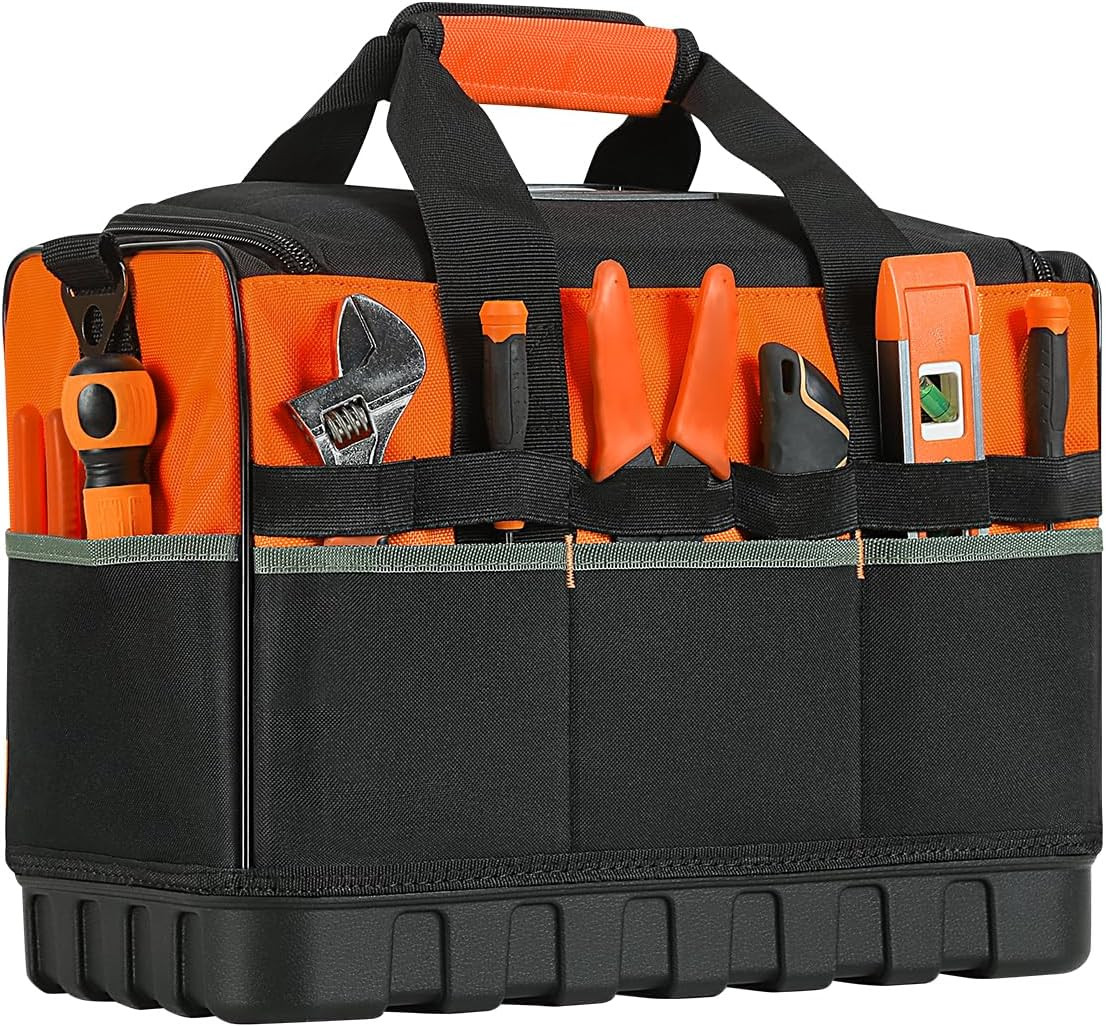 Tool Bag, Large Tool Organizer Bag with 18 Pockets,15.7x 11.4x 9.8 inch, Heavy D