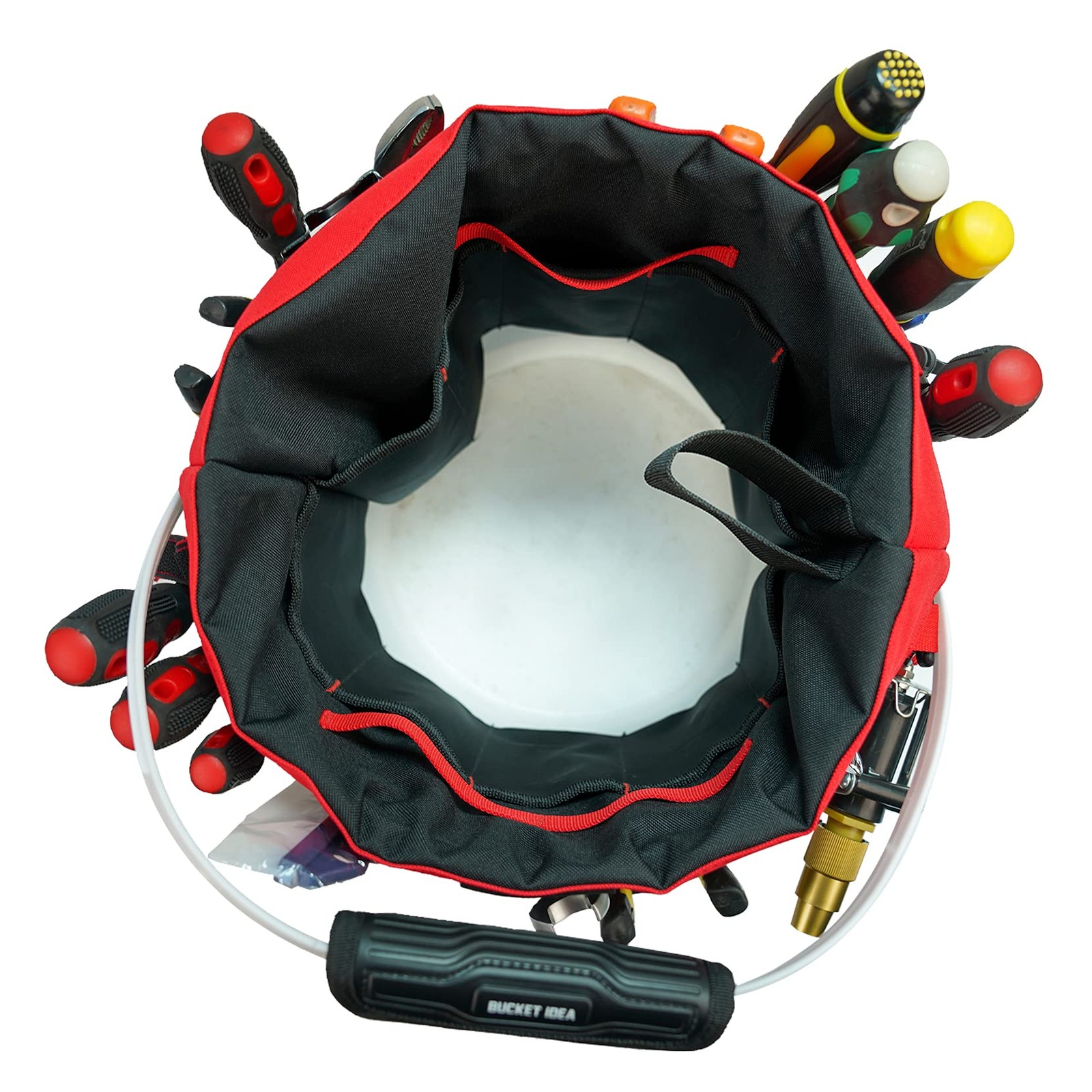 Bucket Tool Organizer With 35 Pockets Fits to 3.5-5 Gallon Bucket (Red)
