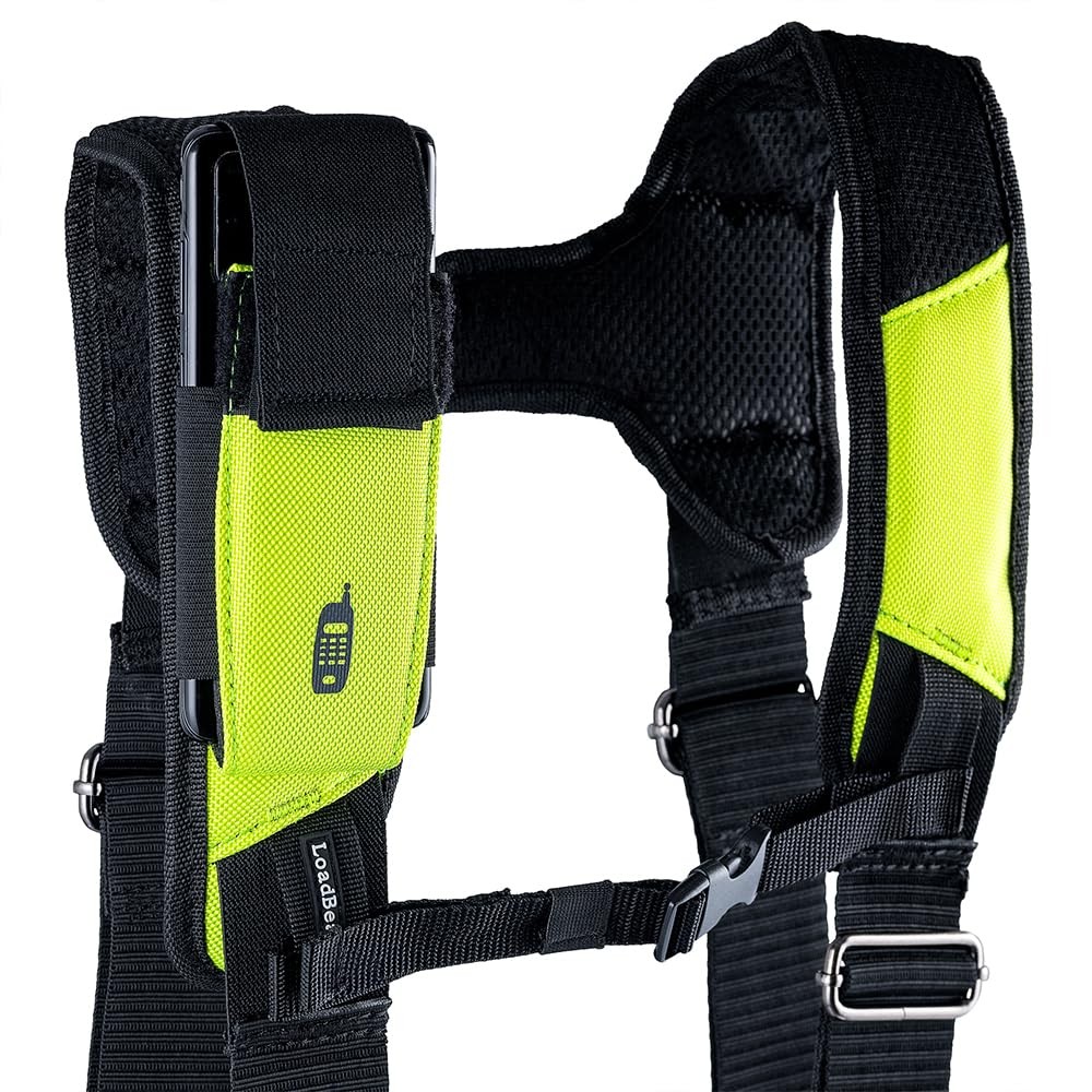 3 Bag Tool Belt with Suspenders in Safety Yellow with High-Visibility, 55185-…