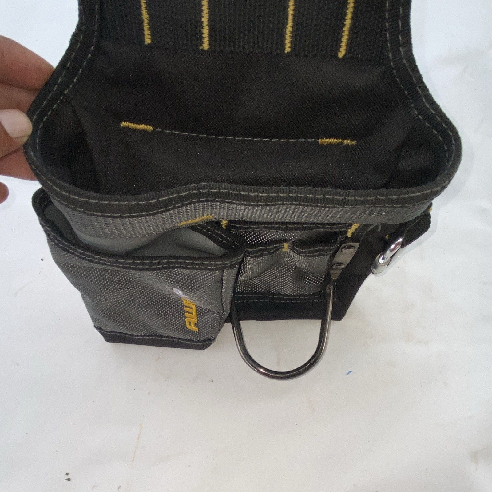 AWP HP Gray/Black/Yellow Tool Pouch Medium w/ Metal Clip, Carabiner