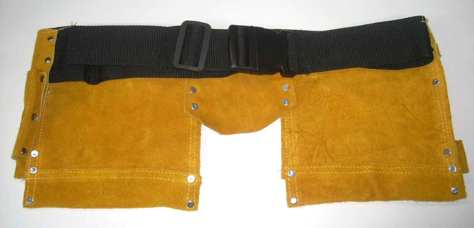 Leather Tool Belt 14 Pockets Straps 20 in W x 8 in H w Adjustable Belt 46″ Long