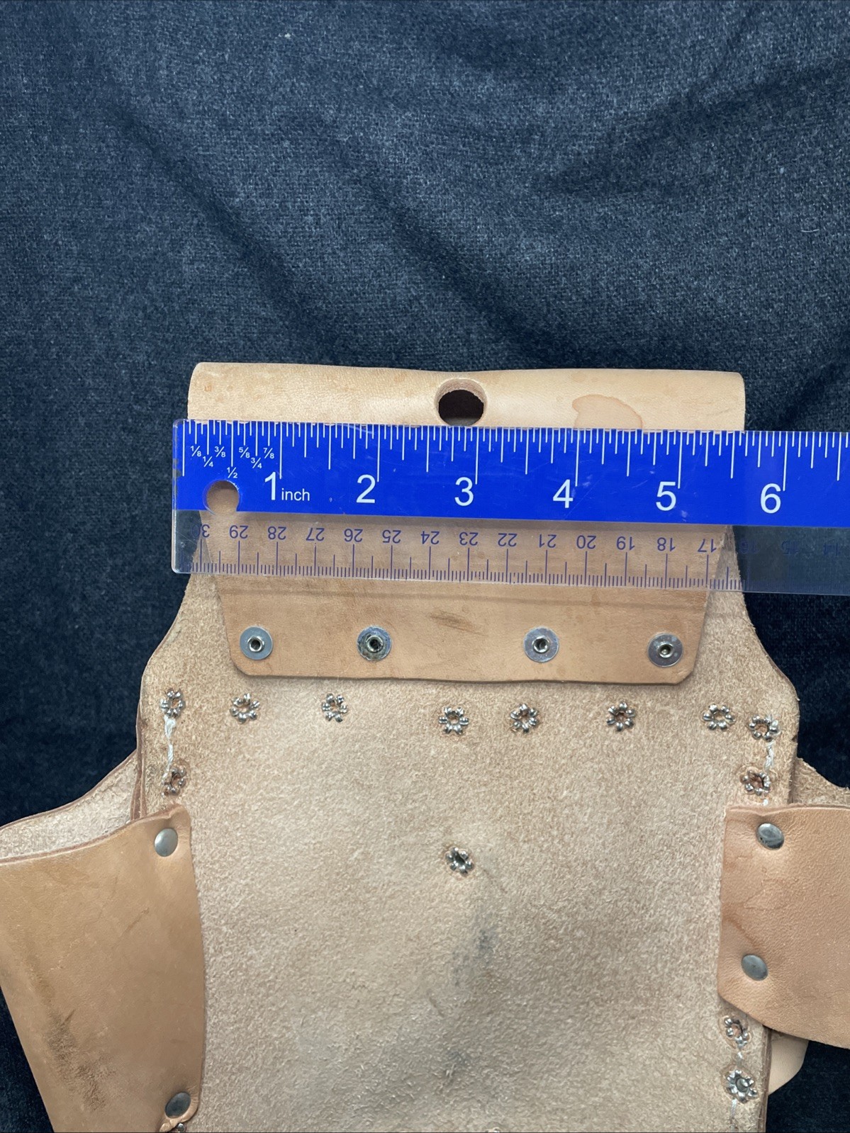 R & J Leathercraft 500 Genuine Leather Tool Pouch – 6 Pockets – Made in USA