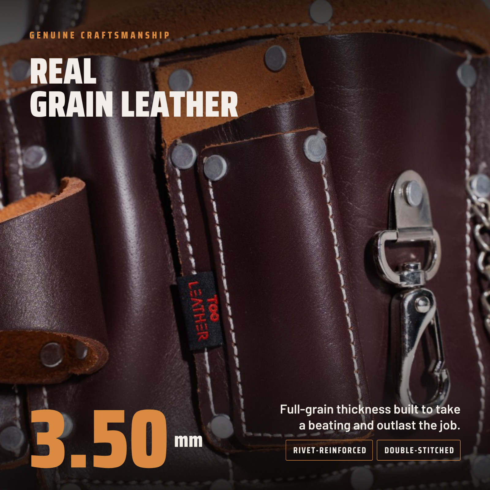 Heavy Duty Leather Electrician Tool Pouch – Professional Multi-Pocket Tool Belt