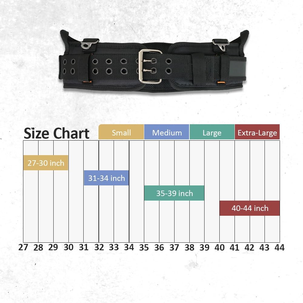 Ballistic Padded Tool Work Belt Heavy Duty 4 Point Suspenders Compatible