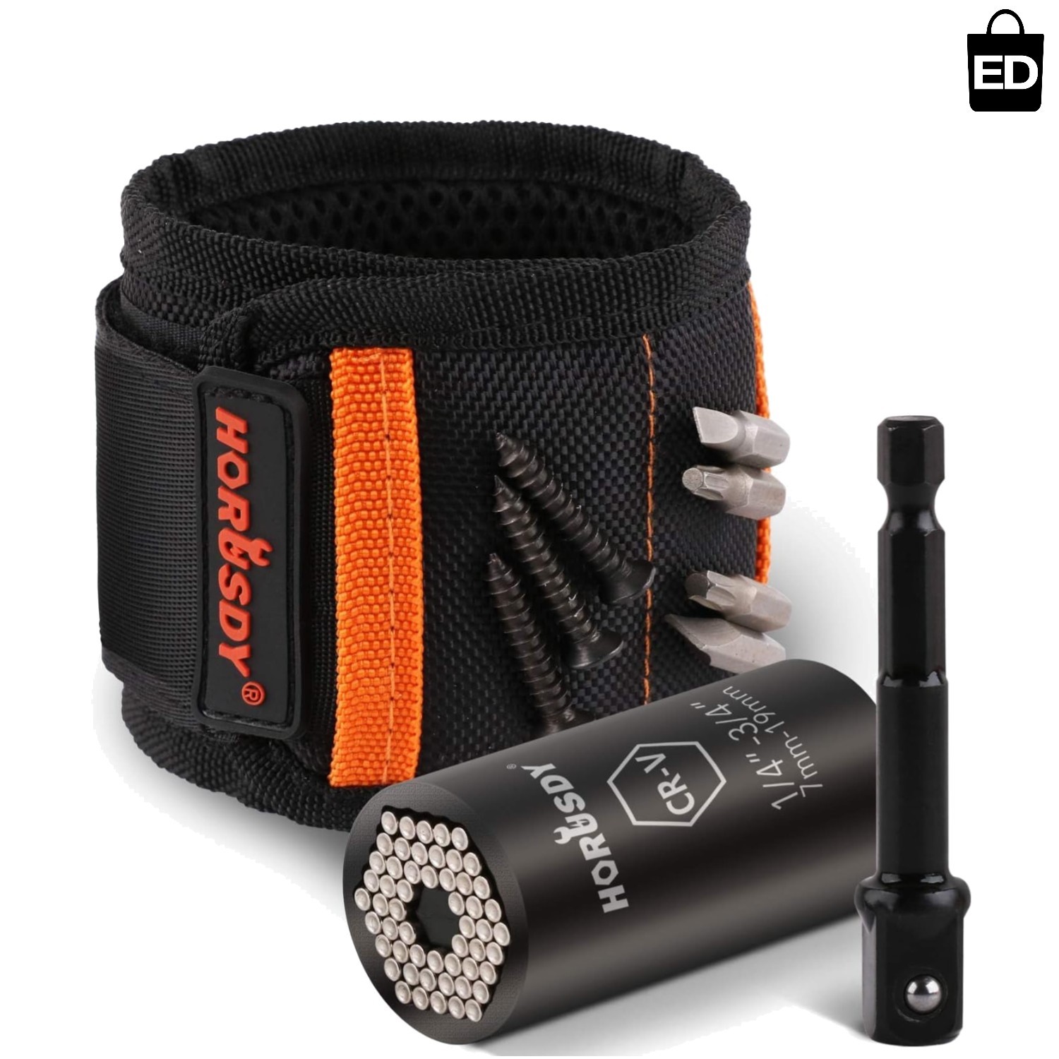 Durable Magnetic Wristband & 7-19mm Universal Socket – Ideal Holiday Tool Gift