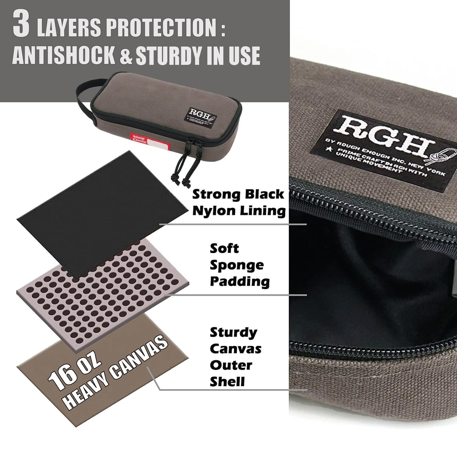 Rough Enough Small Tool Bag Pouch Canvas Portable Box Organizer Case with Zip…
