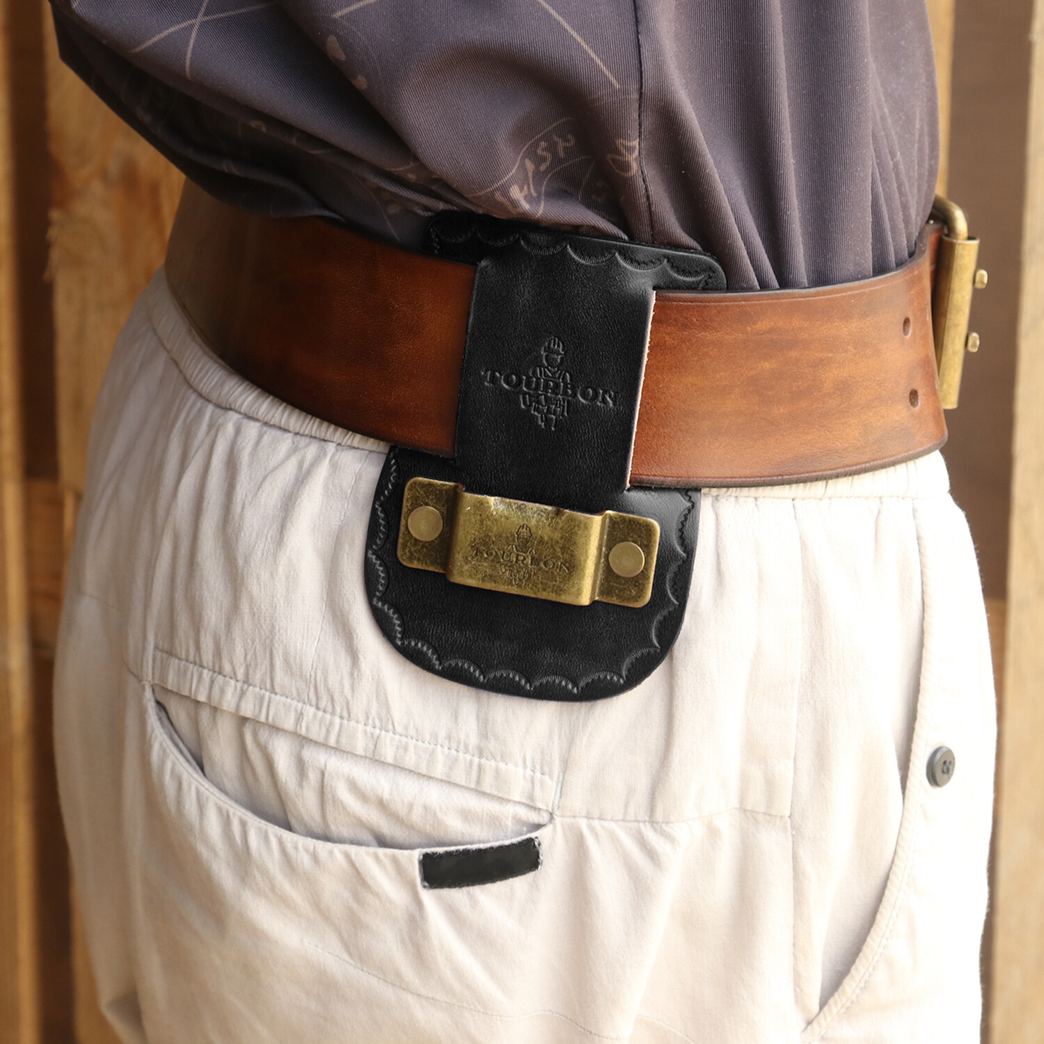 TOURBON Leather Tape Measuring Hanger Drill Tool Clip Holster Carry Belt Pouch