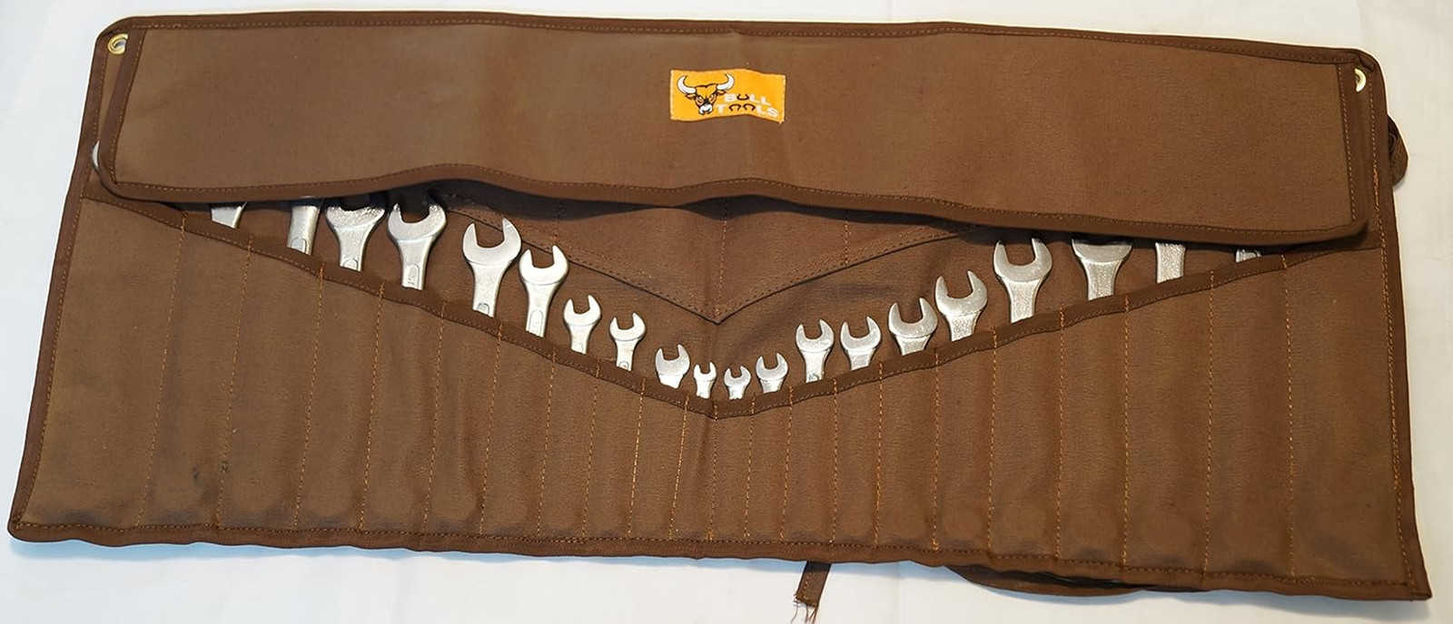 26-Pocket Wrench Roll Tool Organizer Roll-Up Tool Pouch SAE & Metric, Heavy-Duty