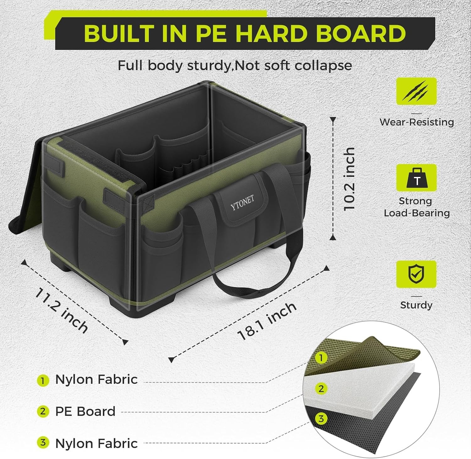 Extra Large 18-Inch Tool Bag – 46 Pocket Organizer for Electricians & Mechanics
