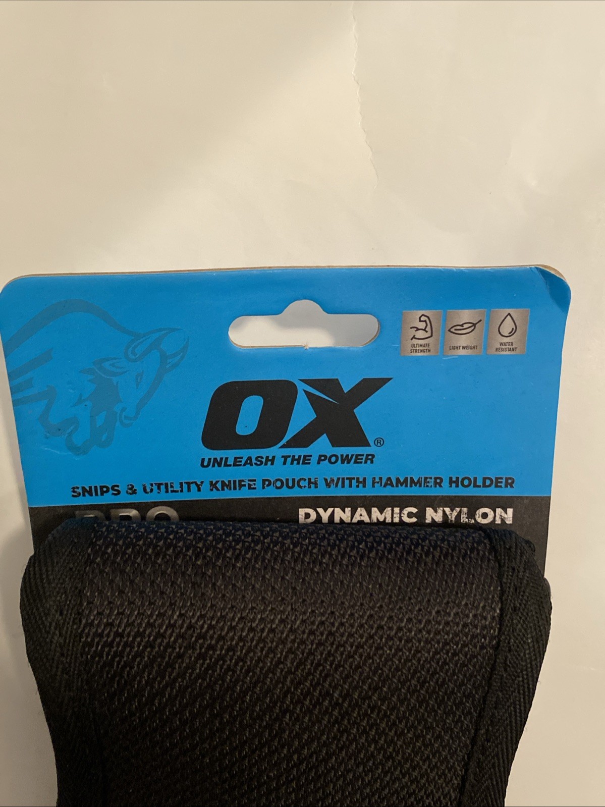 OX Tools Nylon Blue black 1 X Hammer Holder with Tool or Utility Knife Holder