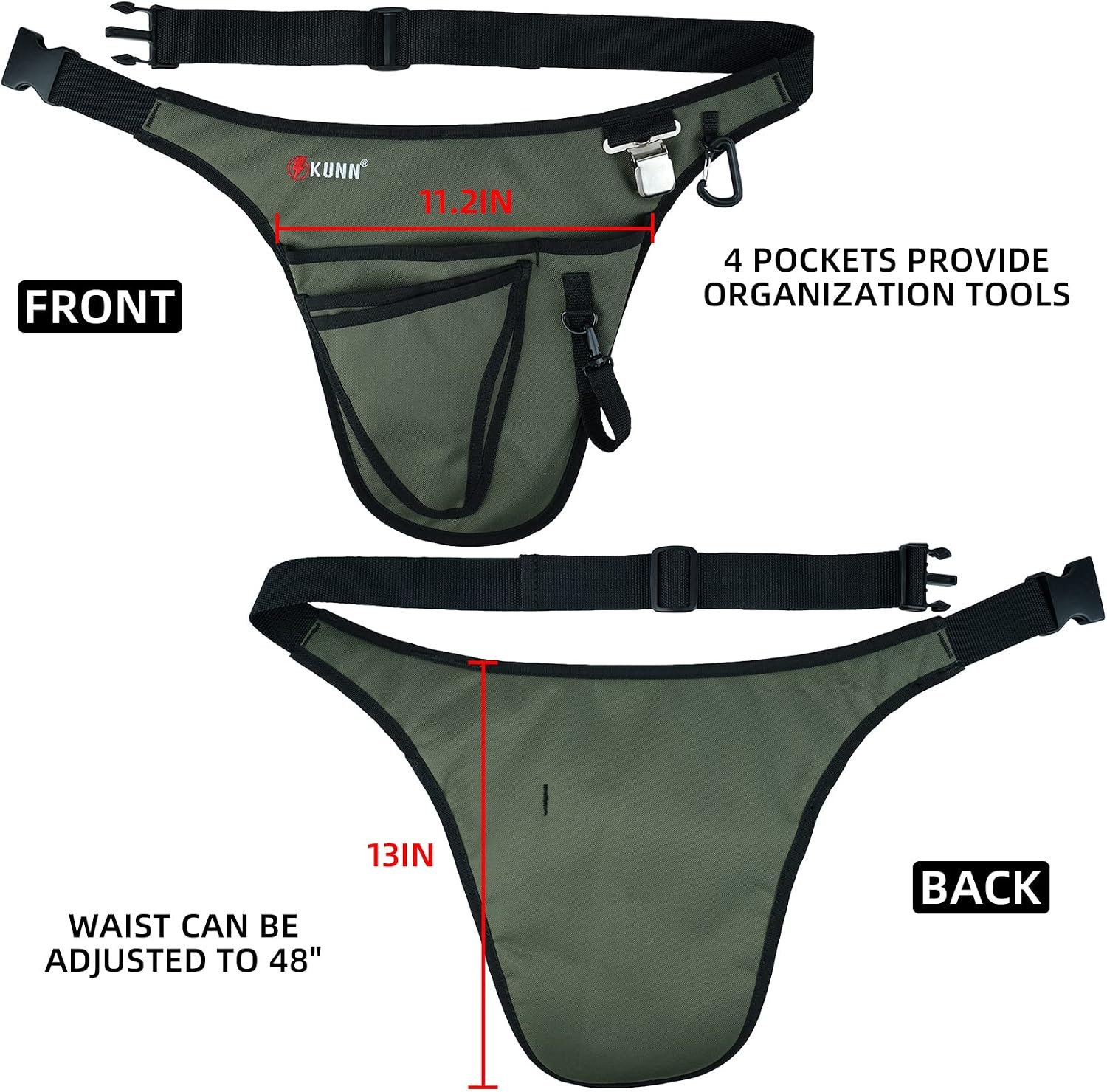 Garden Tool Belt,Durable Adjustable Tool Belt Waist Pouch with 4 Pocket for Wome
