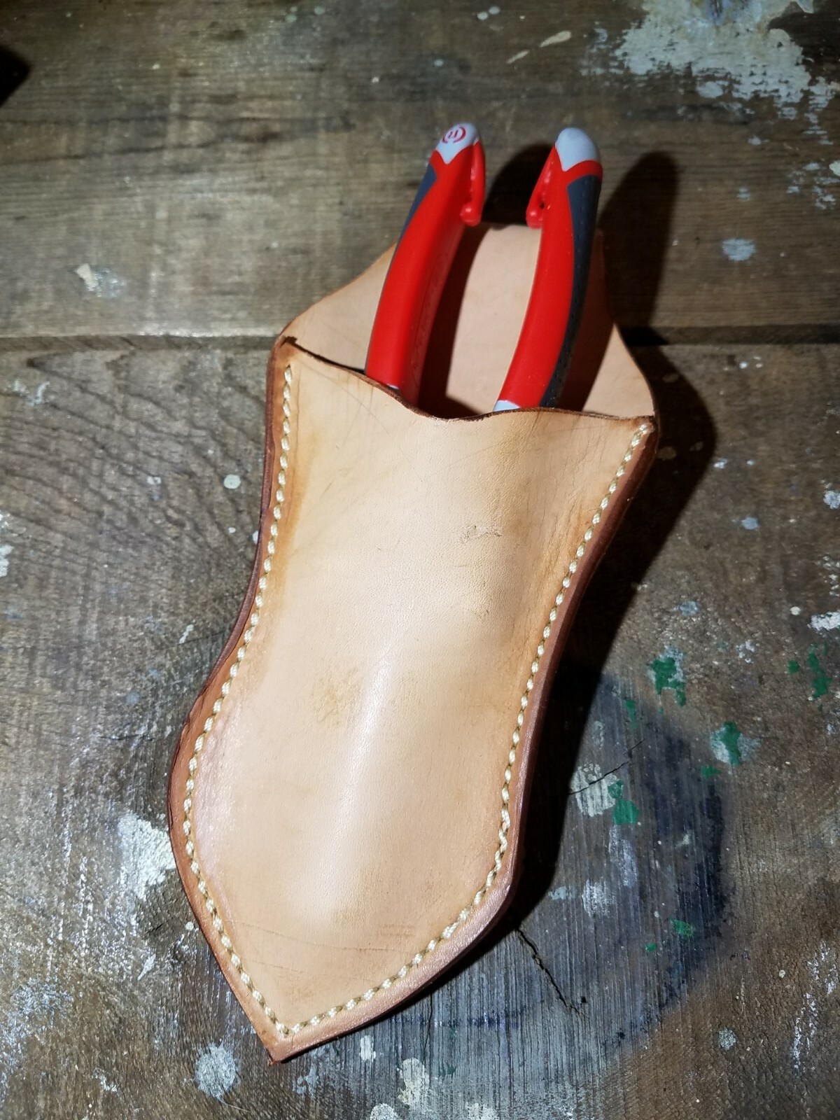 CUSTOM LEATHER: PLIERS POUCH: HEAVY DUTY: HANDMADE & MADE TO ORDER USA