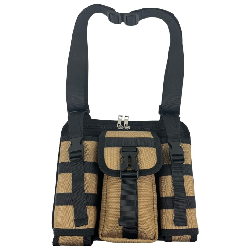 Tacticals Chest Bag Tool Storage Bag with Water Bottle Holder Crossbody Bag