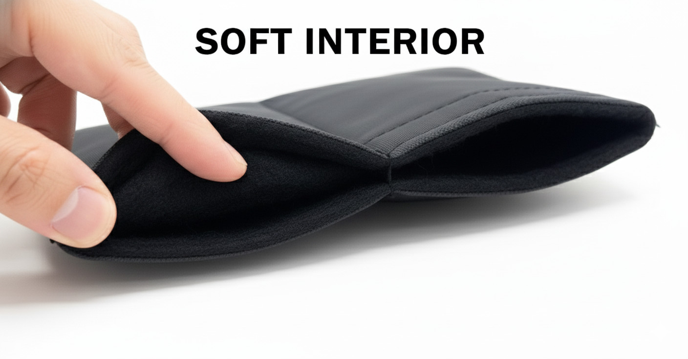 Small Pouch with Divider, Soft Interior, and Self Fastener 6.5″x5″ (5 pack)
