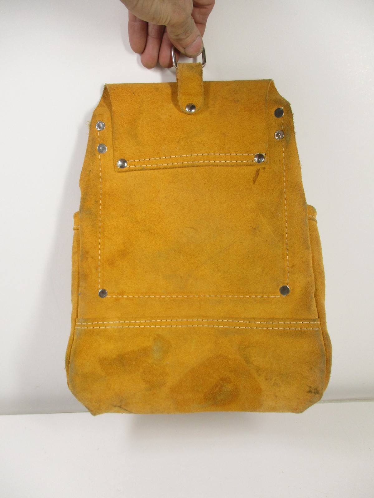 Work Center Suede Leather Carpenter’s Tool Belt 4 Tiers, 7 Pockets, 2 Hammer Loo