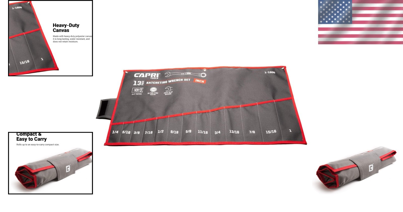 Heavy Duty Wrench Roll-Up Pouch with 13 Pockets – Secure Tool Storage