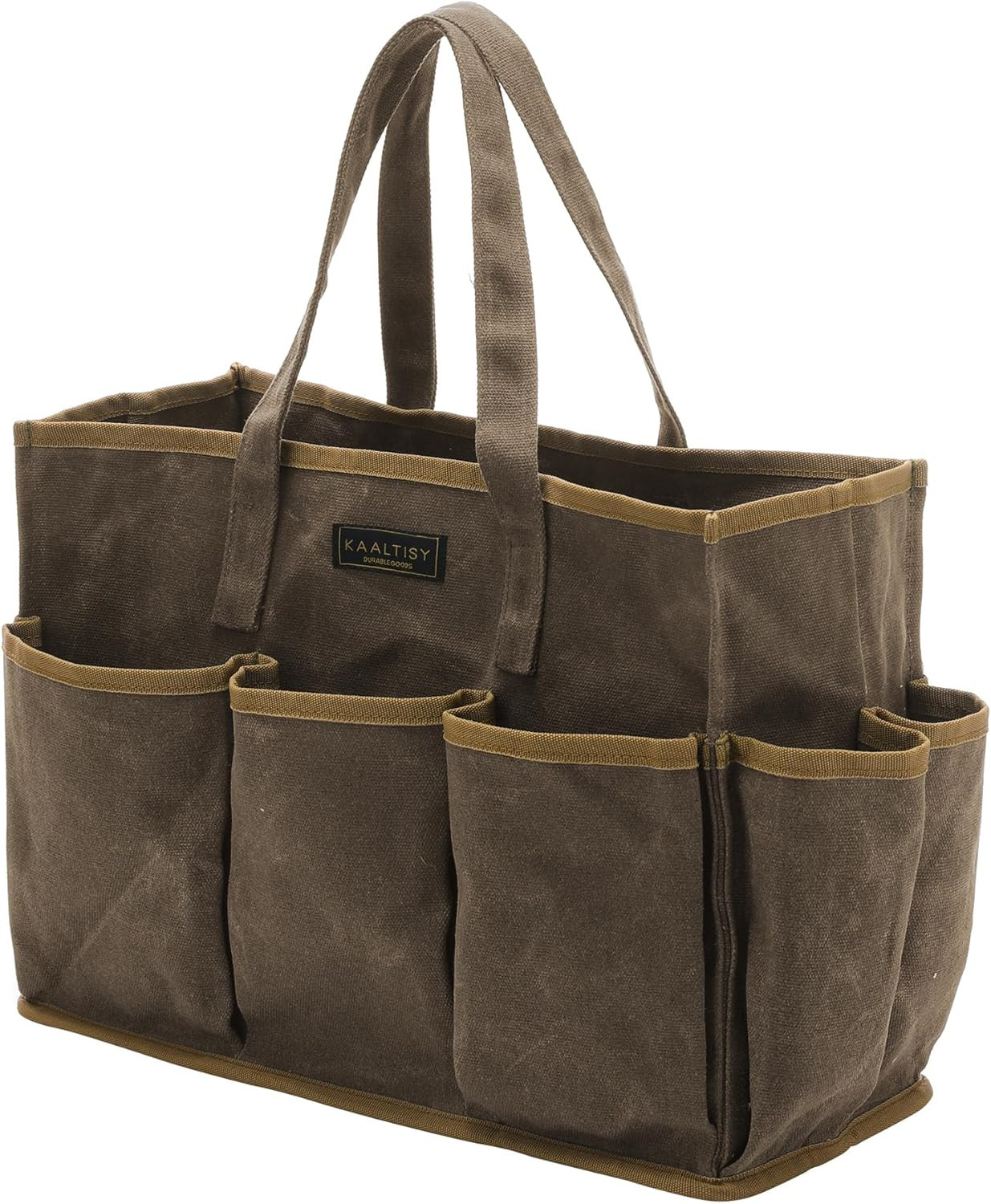 Tool Tote Bag, Heavy Duty 16Oz Waxed Canvas Garden Tool Bag | Portable 11-Pocket
