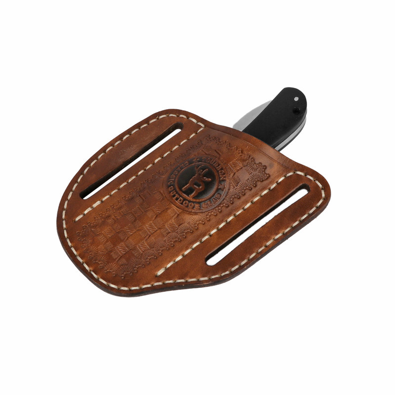 TOURBON Camping Tool Belt Sheath Leather Folding Knife Pocket Storage Holster