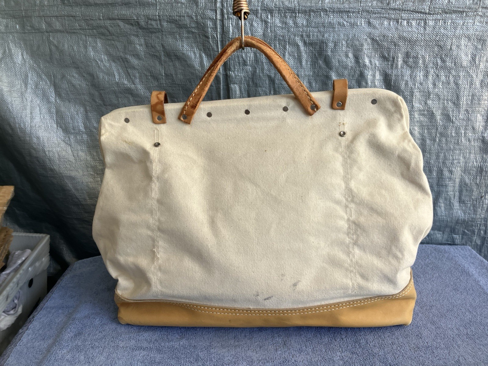 Vintage Nicholas No. M304-1 Tool Bag Canvas & Leather Tote USA