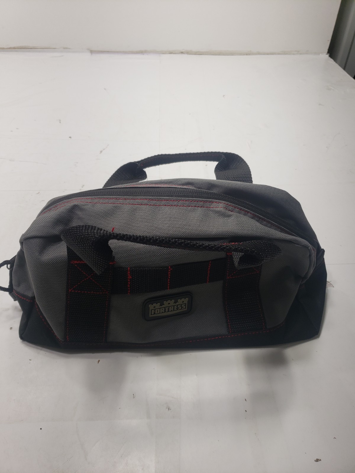 Fortress 12” Black & Grey W/Red Stitching Accents Tool Carrying Tool Bag NWT