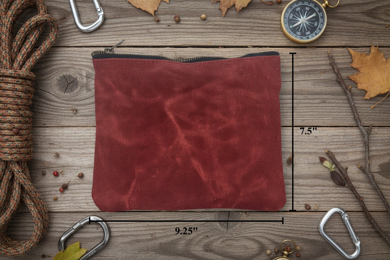 Waterproof 16oz Heavy Duty Waxed Canvas Tool Zipper Pouch – Tan