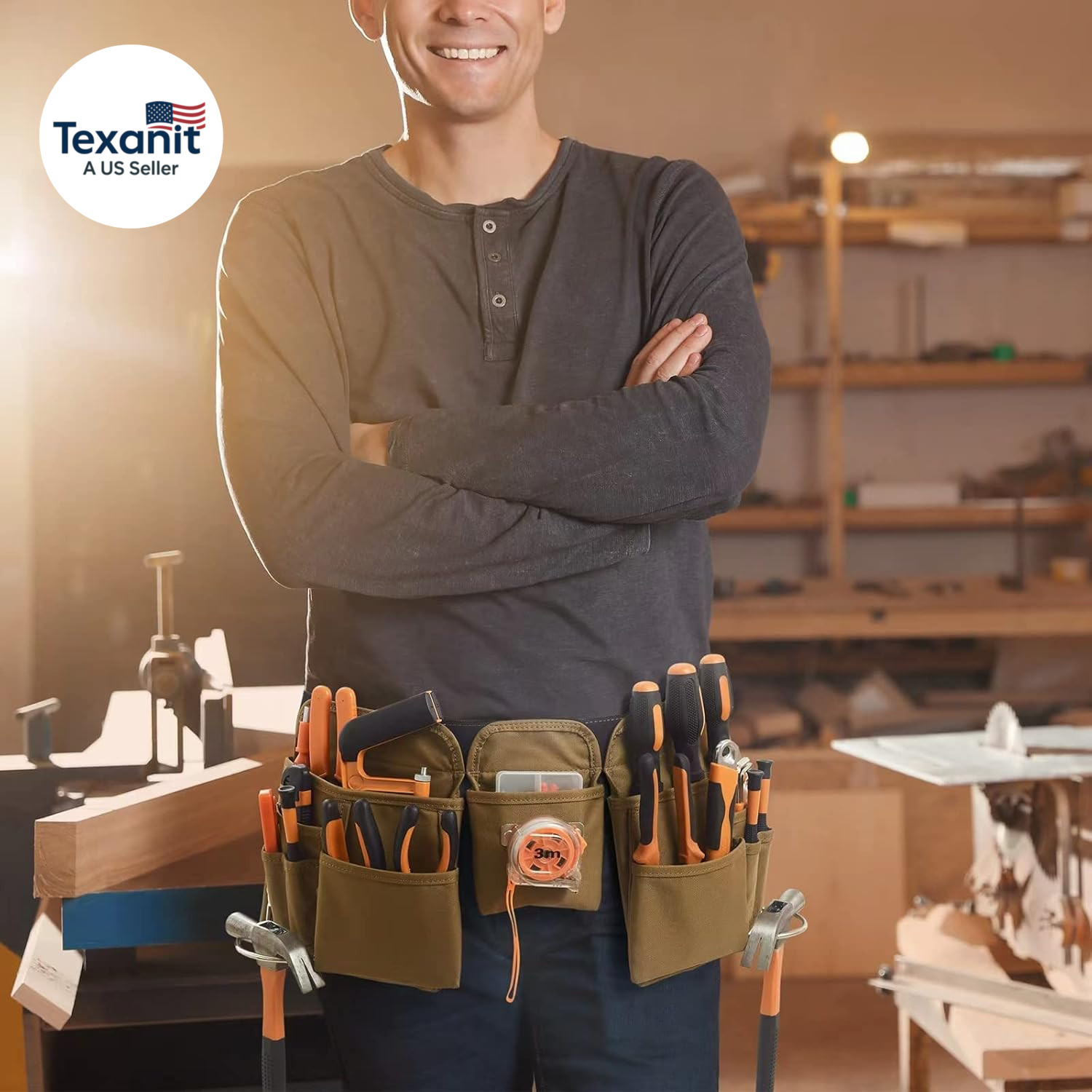 19 Pocket Tool Belts – Gardening Belt with Quick Release Buckle,Adjustable Utili