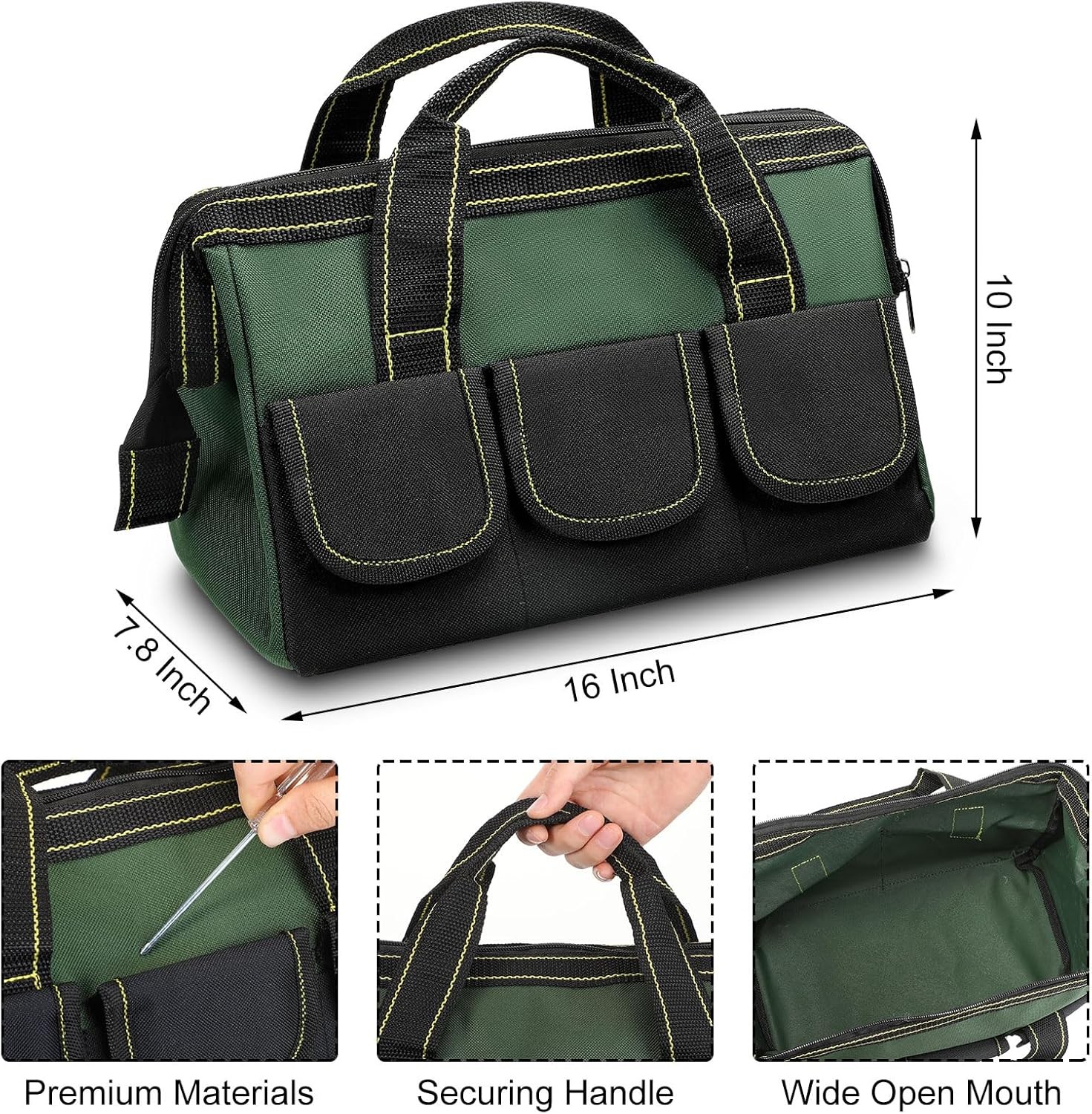 Sanwuta 3 Pack Tool Bag for Men with Waterproof Hard Bottom