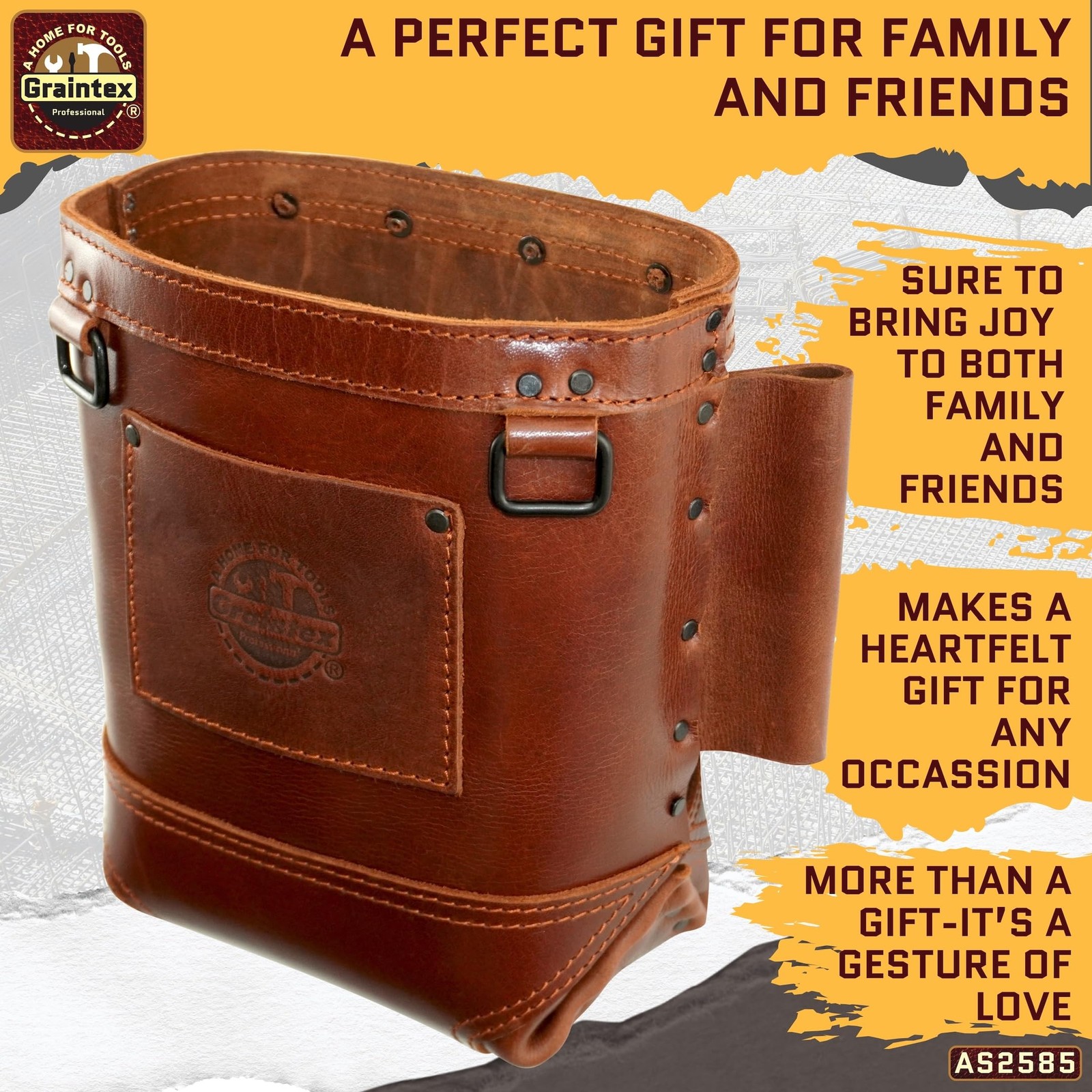 Graintex Chestnut Brown Utility Holster Pouch Durable Tool Organizer Bag