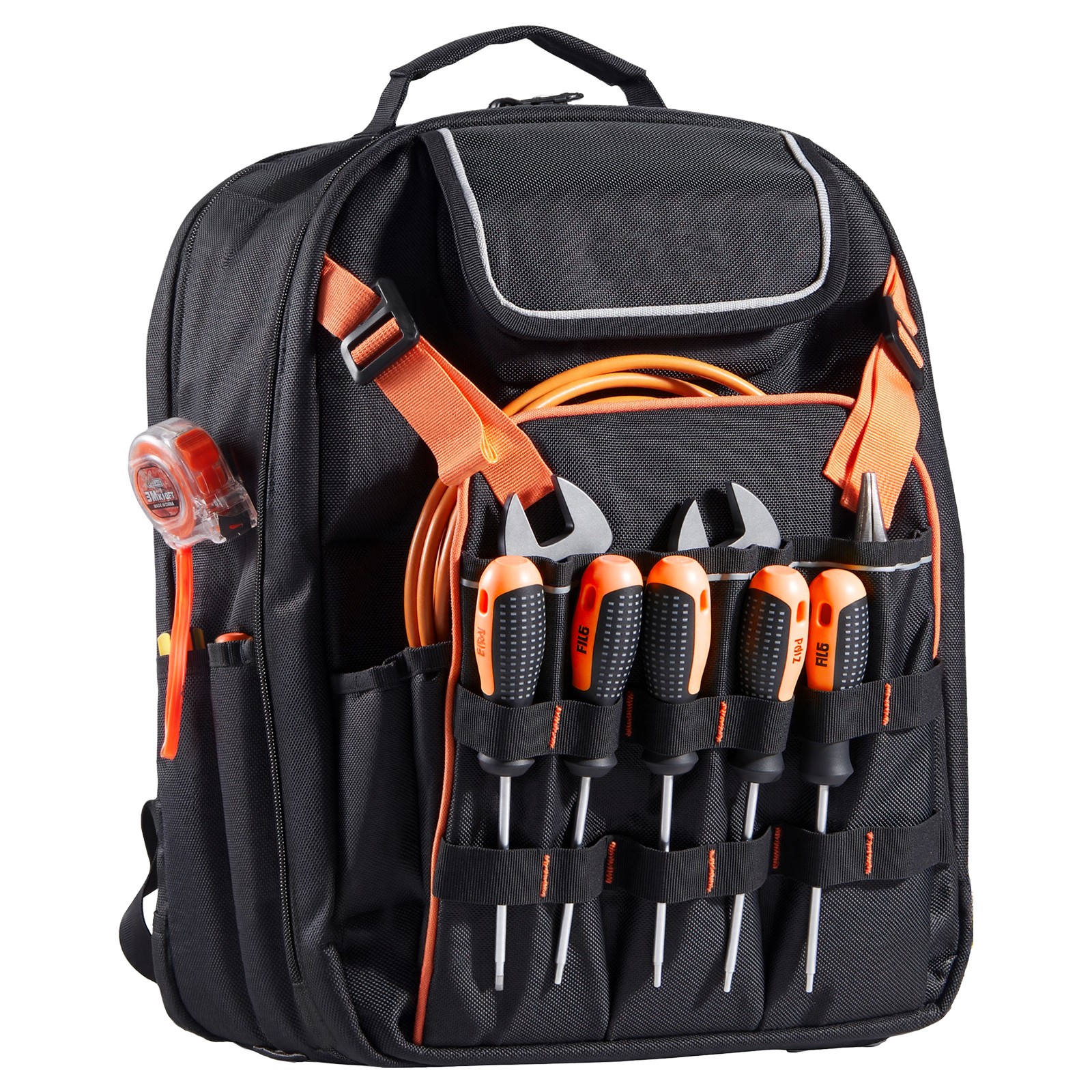 Tool Backpack 45 Pockets Tear-resistant Jobsite Backpack for Electrician