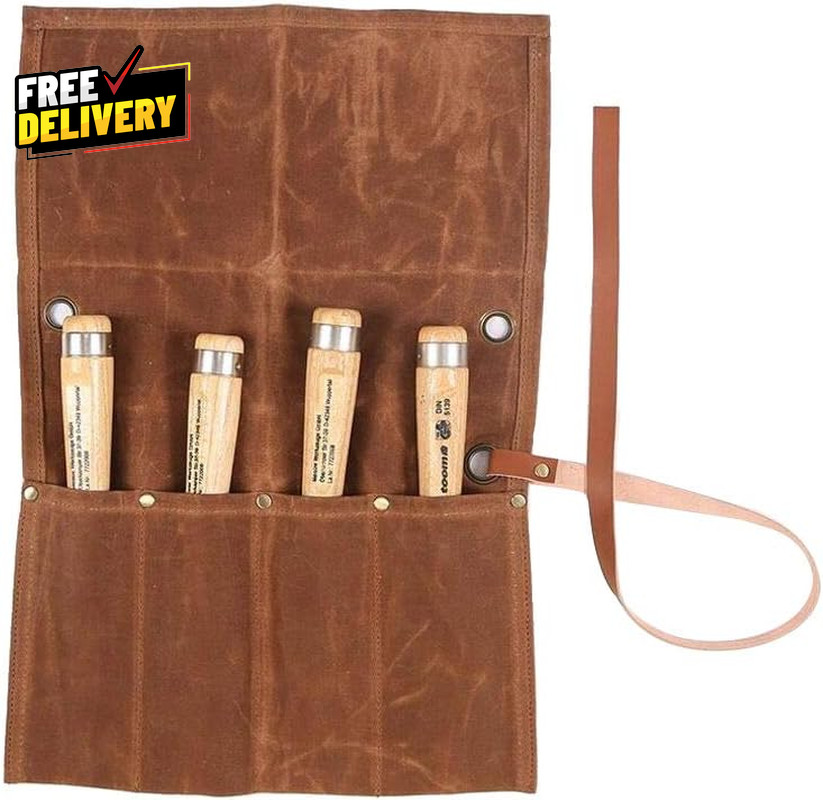 Chisel Roll Waxed Canvas Tools Wrench Roll up Pouch Chisel Carrying Case Wren…