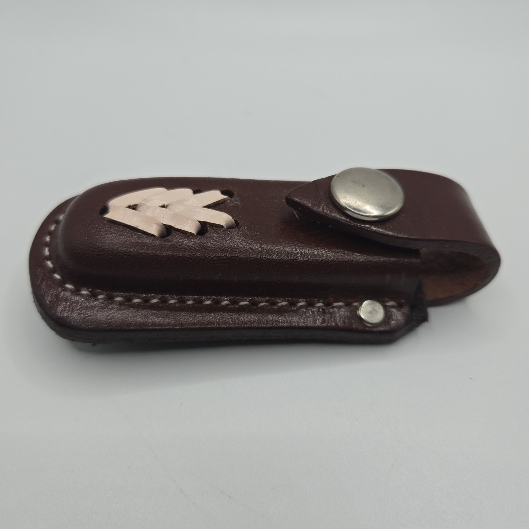 Hand Made Leather Pocket Knife Belt Sheath Folding Blade Case Small Mexico NEW